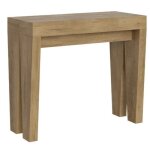 Console extensible bois clair 14 personnes 40  300 cm sambo 2 pieds
