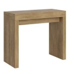 Console extensible bois clair 8 personnes 40 à 196 cm ribo 2 pieds Console extensible bois clair 8 personnes 40 à 196 cm ribo 2 pieds