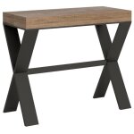 Console extensible bois clair et pieds mtal anthracite 14 personnes 40  300 cm xena