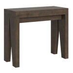 Console extensible bois marron 8 personnes 40 à 196 cm naxo 2 pieds Console extensible bois marron 8 personnes 40 à 196 cm naxo 2 pieds