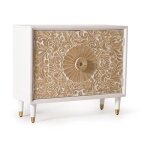 Console - giner y colomer - 2 portes - manguier massif - sculptures � la main