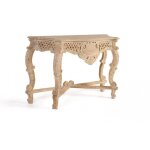 Console - giner y colomer - bois de manguier - blanc vieilli - sculpte  la main