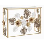 Console - glam - floris - métal doré - plateau en verre miroir - design élégant Console - glam - floris - métal doré - plateau en verre miroir - design élégant