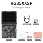 Console de jeu portable rg35xxsp noire 64 go de stockage tf / microsd jeu video console retro