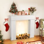 Chemin�e d�corative - dunedesign - console avec rangements - compartiment secret - 107x100 cm - blanc ...