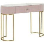 Console design effet marbre montpellier 100cm rose & or