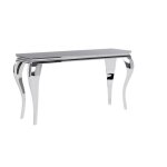 Console dentr�e - deconation - prince c - m�tal et verre - 120x40 cm - gris argent�