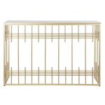 Console style chic dor� noir m�tal verre console 120 cm