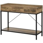 Homcom - table console - panneau de particules - 100x35x76. 5cm - marron