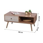 Table basse rectangulaire de salon - arsenal - noir - effet bois - 100x50xh40cm Table basse rectangulaire de salon - arsenal - noir - effet bois - 100x50xh40cm