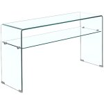 Console en verre tremp� �tag�re transparente - ice