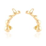 Boucles doreilles - femme - puces - contour lobe - coeur - plaqu or jaune 750 / 1000 - 3 microns - 35 ...