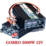Convertisseur 3000w - gobro - 12v � 220v - onde pure sinus - �cran lcd - protection basse tension
