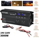 Convertisseur 3000w dc 12v / 24v  ac 220v onduleur transformateur avec port usb pour ordinateur portable ...