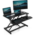 Convertisseur de bureau assis - debout poste de travail r�glable en hauteur avec plateau pour clavier ...
