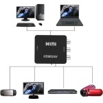 Convertisseur noir - vidéo noir 1080p hdmi vers rca audio av avc adaptateur pour hdtvnoir Convertisseur noir - vidéo noir 1080p hdmi vers rca audio av avc adaptateur pour hdtvnoir