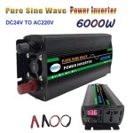 Convertisseur de puissance - hellove - 6000w - 12v dc � 220v ac - affichage led - onduleur sinuso�dal ...