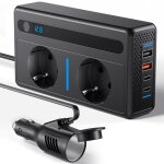 Convertisseur de tension voiture 300w dc 12v vers ac 230v chargeur rapide avec prise allume - cigare ...