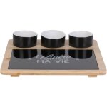 Plateau - cook concept - bambou - avec planche et coupelles x3 - marron et noir