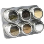 Cook concept kb5989 pots  pices ronds aimants set de 6 et support magntique gris et transparent inox ...