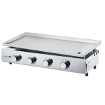 Cooking box plancha � gaz brasilia - 4 feux - 10kw - 84x41x245 cm - tout inox - surface cuisson: 84x34 ...