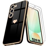 Coque pour samsung galaxy s24 fe - booling - protection antichoc - coeur - 2 verres tremp�s