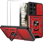 Coque + 2 verres tremp�s pour samsung galaxy s25 ultra - rigide antichoc avec anneau support et protection ...