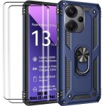 Coque + 2 verres tremps pour xiaomi redmi note 13 pro + 5g - note 13 pro plus 5g, protection anneau ...