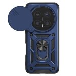 Coque anneau pour honor magic 8 pro avec cache cam�ra coulissant antichoc mayaxess bleu nuit