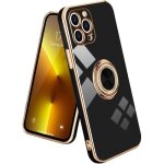 Coque anneau - luxe - pour iphone 13 pro max - noir - antichoc - anti - rayure