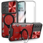 Coque antichoc - booling - pour samsung galaxy s26 ultra - avec protection cam�ra - rouge - 2 vitre