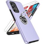 Coque antichoc pour samsung galaxy a53 5g - trahoo - violet - 2 protecteurs d�cran - b�quille int�gr�e ...