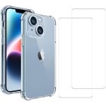 Evetane coque compatible iphone 14 antichoc transparente + 2 vitres