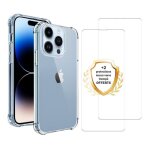 Evetane coque compatible iphone 14 pro antichoc transparente + 2 vitres