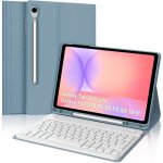 Coque clavier bluetooth azerty avec porte - stylet pour samsung galaxy tab s10 lite / s10 fe / s9 fe ...