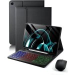 Coque clavier bluetooth azerty r�tro�clair� avec souris pour samsung galaxy tab a9 + 2023 / a11 + 2025 ...