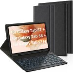 Coque clavier pour galaxy tab s7 plus - s8 plus - s7 fe - s7 + 12. 4 inches �tui azerty fran�ais bt 5. ...
