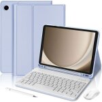 Coque clavier pour samsung galaxy tab a11 + / a9 + cuir pu lavande avec clavier bluetooth + stylet + ...
