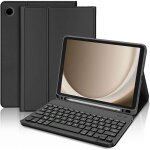 Coque clavier pour samsung galaxy tab a11 plus / a9 plus cuir pu noir avec clavier bluetooth