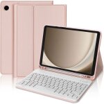 Coque clavier pour samsung galaxy tab a11 plus / a9 plus cuir synth�tique rose avec clavier bluetooth ...
