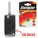 Coque de cl tlcommande auto plip pour peugeot 107 207 308 307 407 807 3008 partner + pile cr1620 energizer ...