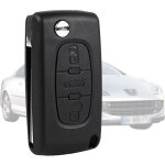 Coque cle pour telecommande peugeot 407 & 407 sw pliable 3 boutons