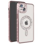 Coque - diamant - iphone 14 plus - strass rose - magsafe - Élégante - rigide Coque - diamant - iphone 14 plus - strass rose - magsafe - Élégante - rigide