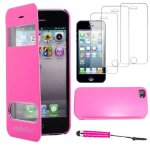 Coque - ebeststar - iphone se 5s 5 apple etui housse pu cuir portefeuille fen�tre type view + mini stylet ...