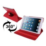 Coque �tui en pu grain� avec support rotatif pour ipad mini 1 2 3 et r�tina (rouge)
