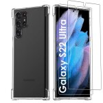 Evetane coque compatible galaxy s22 ultra 5g antichoc transparente + 2 vitres