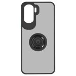 Coque pour smartphone - avizar - honor 90 lite - bague mtallique - support vido - noir