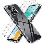 Coque pour honor x5c plus + 2 verres tremp� - etui housse transparent vitre protection ecran verre tremp� ...