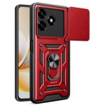 Coque pour honor x5c plus - housse etui rigide anti choc + verre trempe - rouge