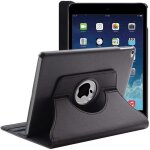 Coque compatible avec ipad air 2 ipad 6 apple housse protection etui pu cuir support rotatif 360 noir ...